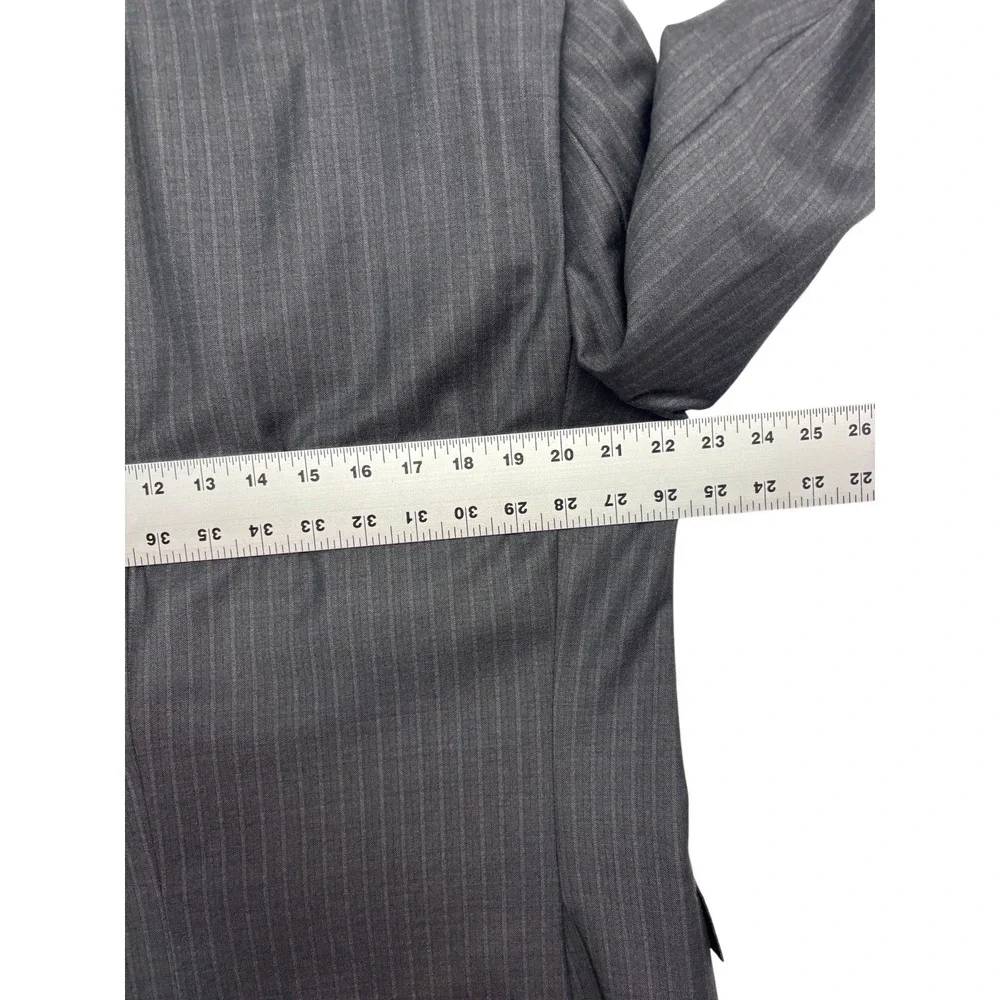 Ermenegildo Zegna 52 42S 36x28 Gray Stripe 2pc Pant Suit Italy Mila Fit Wool